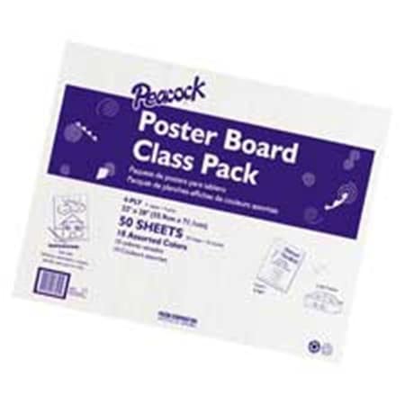 Pacon Corporation PAC76347 Posterboard- 4-Ply- 22in.x28in.- 5 Ea 10 Colors- 50 Sheets- Assorted